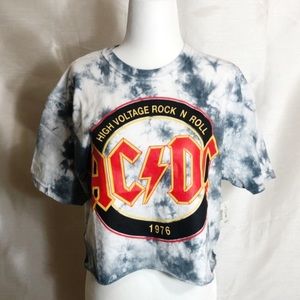 ACDC GRAY TIE DYE CUT OFF CROP TOP